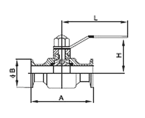 Q81F卫生级球阀结构图 卫生级直通球阀(图1)