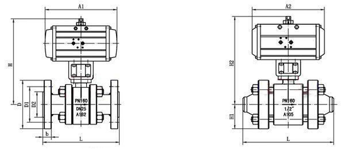 气动抗硫高压球阀(图1) 气动抗硫高压球阀(图1)