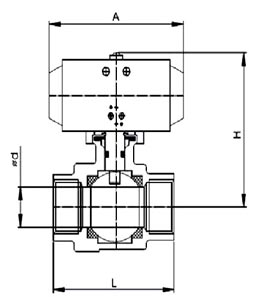 气动两片式螺纹球阀(图1)