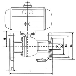Q941F46气动衬氟法兰球阀(图1)