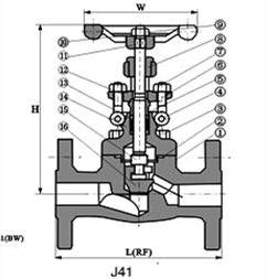 J41Y锻钢法兰截止阀(图1) J41Y锻钢法兰截止阀(图1)