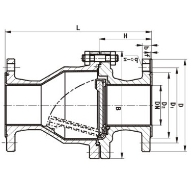 旋启式衬氟止回阀(图1) 旋启式衬氟止回阀(图1)